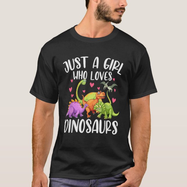 Camiseta Dinosaurio: Una Chica que ama a los dinosaurios (Anverso)