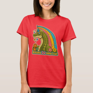 Camiseta Dinosaurio unicornio arcoíris fantasía sueños lind