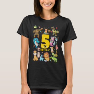 Camiseta Dinosaurio Unicornio Flamenco Llama Divertido 5 Añ