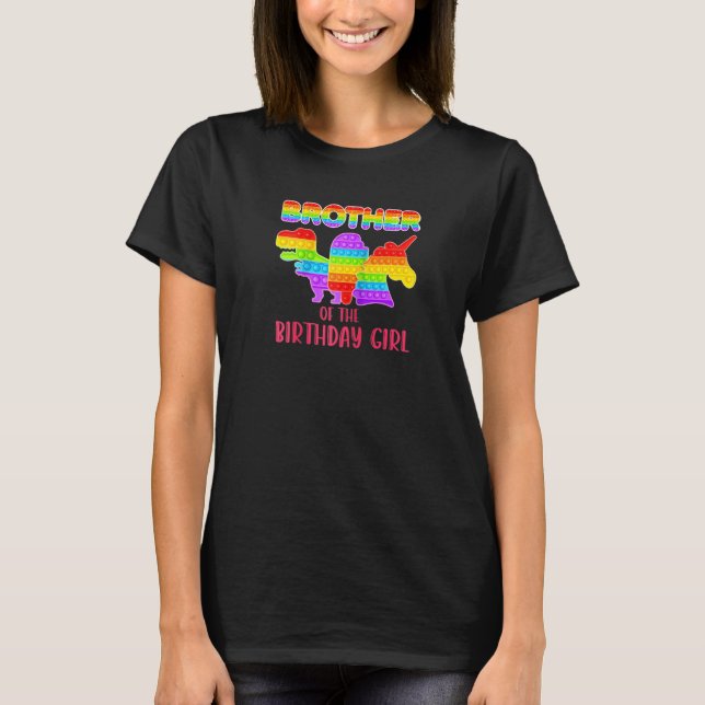 Camiseta Dinosaurio Unicornio Hermano Del Pop Chica De Cump (Anverso)