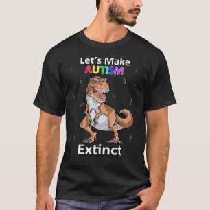 Camiseta dinosaurio uso azul para la conciencia del autismo