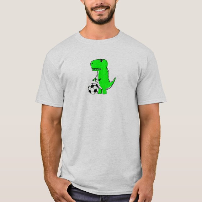 Camiseta Dinosaurio Verde ama el fútbol (Anverso)