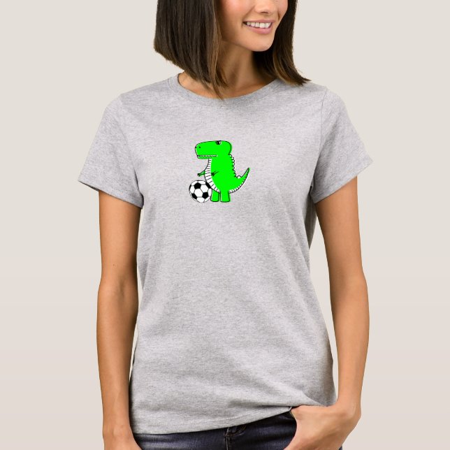 Camiseta Dinosaurio Verde ama el fútbol (Anverso)