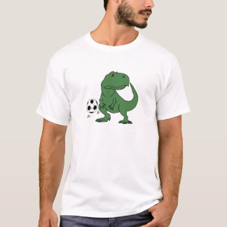 Camiseta Dinosaurio verde divertido de T-rex que juega a