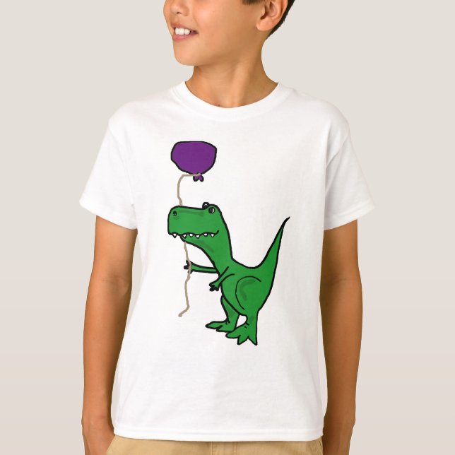 Camiseta Dinosaurio verde divertido de Trex que sostiene el (Anverso)
