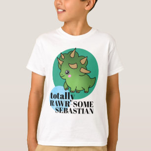 Camiseta Dinosaurio verde muy bonito con círculos