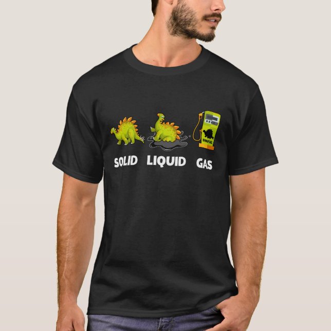 Camiseta Dinosaurio Y Amante De La Ciencia Sólidos De Gas L (Anverso)
