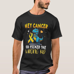Camiseta Dinosaurio Y Cinta De Oro Hey Cáncer Has Recogido