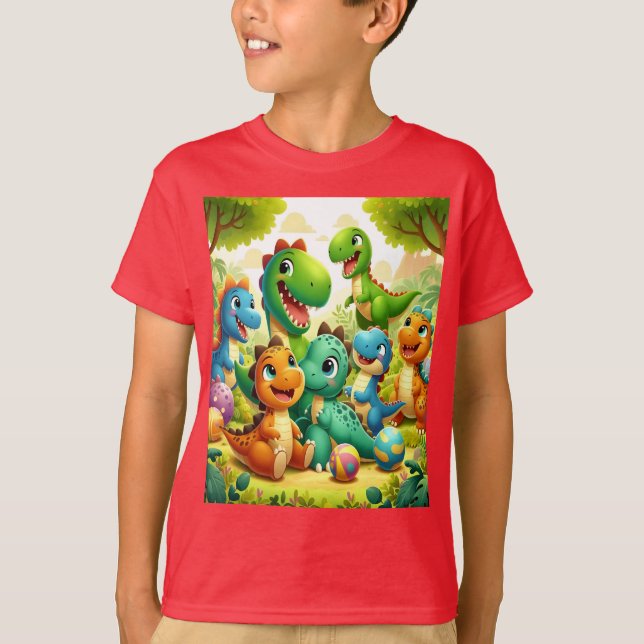 Camiseta dinosaurios adorables (Anverso)