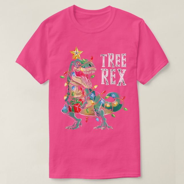 Camiseta Dinosaurios Árbol de Navidad Niños Dinosaurios Fel (Diseño del anverso)