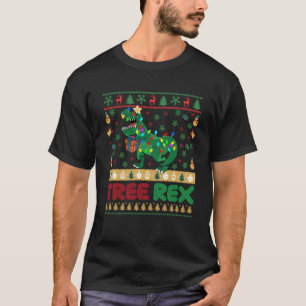 Camiseta Dinosaurios Árbol de Navidad Rex Hombres Niños Feo