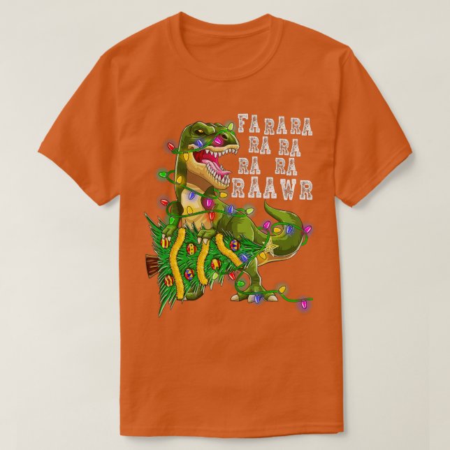 Camiseta Dinosaurios Árbol de Navidad Rex Hombres Niños Xma (Diseño del anverso)