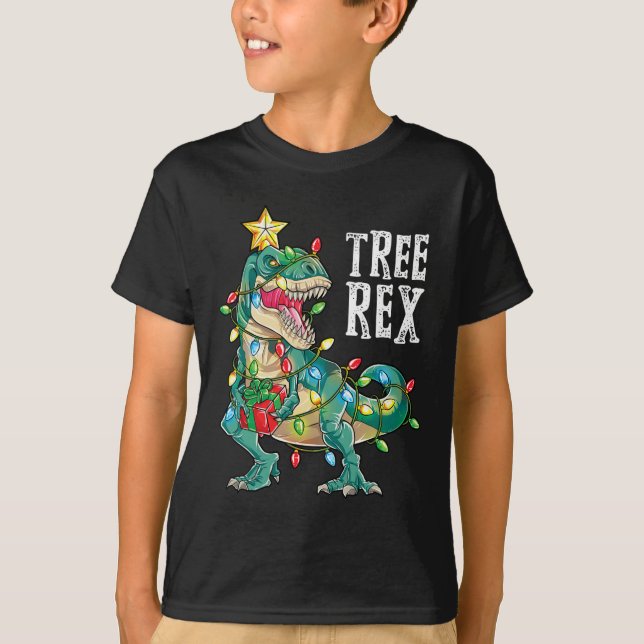 Camiseta Dinosaurios Árbol de Navidad Rex Pajamas Hombres N (Anverso)
