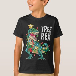 Camiseta Dinosaurios Árbol de Navidad Rex Pajamas Luces de