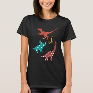Camiseta Dinosaurios Coloridos Trex Retro Dot Internacional