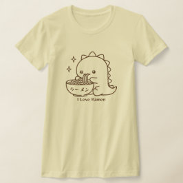 Camiseta Dinosaurios comiendo fideos Ramen Kawaii personali