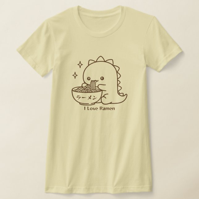 Camiseta Dinosaurios comiendo fideos Ramen Kawaii personali (Distribución)