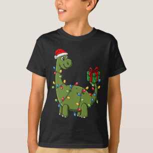 Camiseta Dinosaurios con luces niños divertidos Navidad