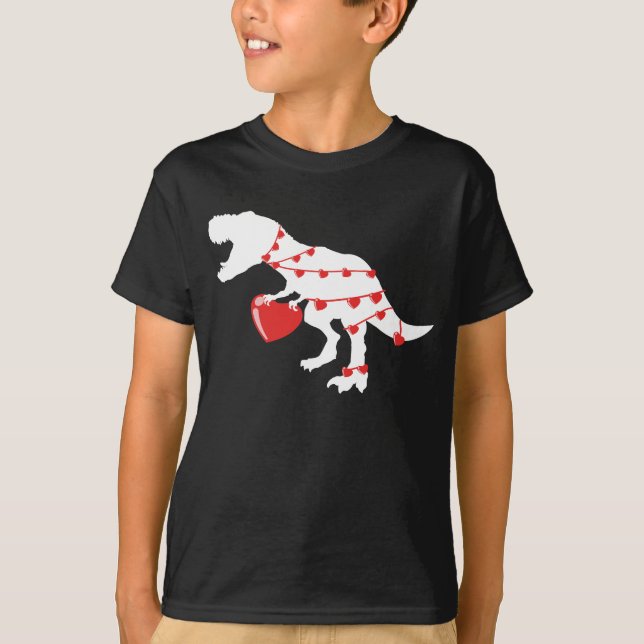 Camiseta Dinosaurios: Corazón de amor feliz día de San Vale (Anverso)