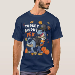 Camiseta Dinosaurios De Acción De Gracias Niños Turquía Sau