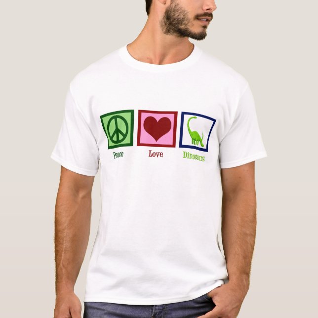 Camiseta Dinosaurios de amor por la paz (Anverso)