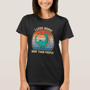 Camiseta Dinosaurios de época que amo libros más que libros