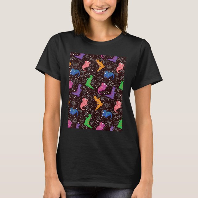 Camiseta Dinosaurios de estiracosaurio galaxy en el espacio (Anverso)