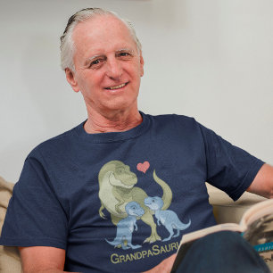 Camiseta Dinosaurios de niño con bebé y Rex del abuelo Saur