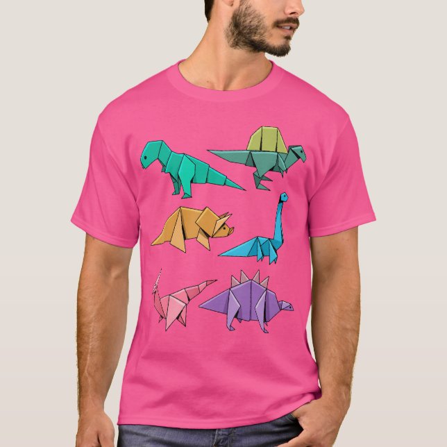 Camiseta Dinosaurios de originami Shirt Dinosaurios Din est (Anverso)