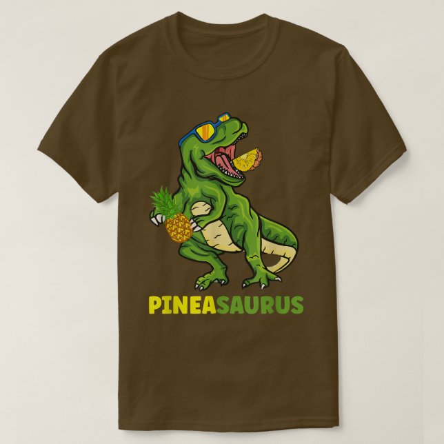 Camiseta Dinosaurios De Piña Tropical Para Niños De Verano  (Diseño del anverso)