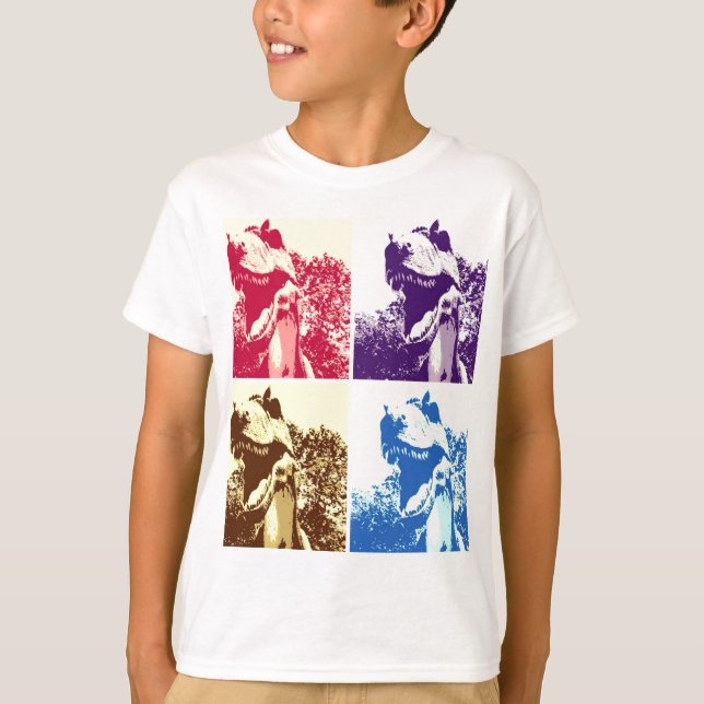 Camiseta Dinosaurios de Pop Art T-Rex (Anverso)