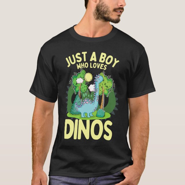Camiseta Dinosaurios Dino Un Niño Que Ama Dinosaurios Dinos (Anverso)