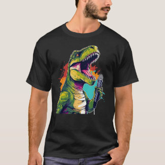 Camiseta Dinosaurios divertidos cantores para músicos y hon