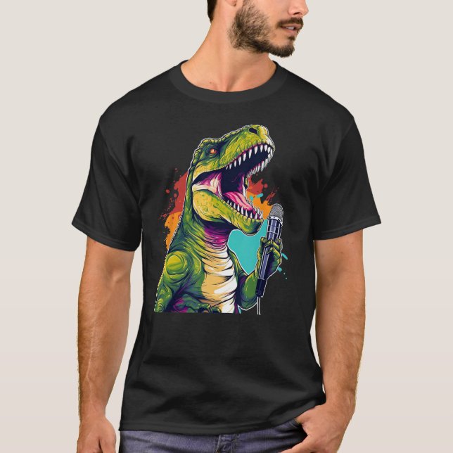 Camiseta Dinosaurios divertidos cantores para músicos y hon (Anverso)