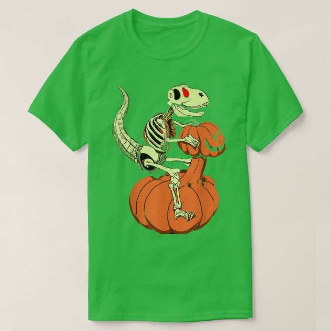 Camiseta Dinosaurios divertidos como esqueleto montando un  (Diseño del anverso)
