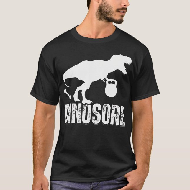 Camiseta Dinosaurios divertidos entrenamiento Gimnasio Lift (Anverso)
