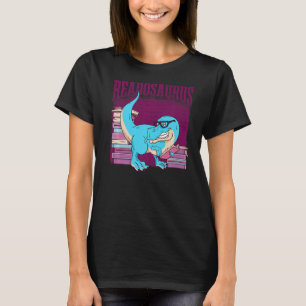 Camiseta Dinosaurios divertidos leyendo libros biblioteca B