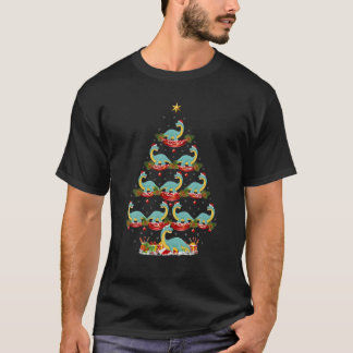 Camiseta Dinosaurios divertidos Xmas Iluminando Brontosauru