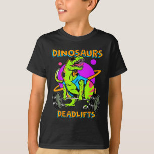 Camiseta Dinosaurios Divertidos Y Pesas De Levantamiento De