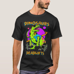 Camiseta Dinosaurios Divertidos Y Pesas Levantamiento De Pe