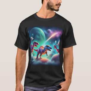 Camiseta Dinosaurios En El Espacio Ultraterrestre