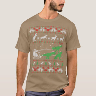 Camiseta Dinosaurios Graciosos Y Navidades Santa Feo Dulce 