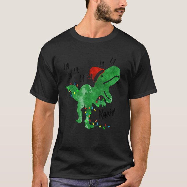 Camiseta Dinosaurios Luces Fa Ra Rawr Navidades Rex Boys (Anverso)