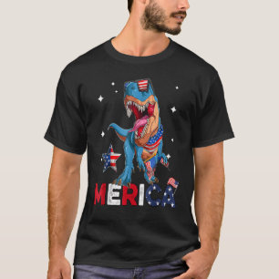 Camiseta Dinosaurios Márica Hombres Bandera Americana Rex 4