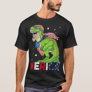 Camiseta Dinosaurios Márica Hombres Bandera Americana Rex 4