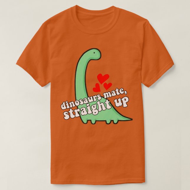 Camiseta Dinosaurios Mate directo hacia arriba (Diseño del anverso)
