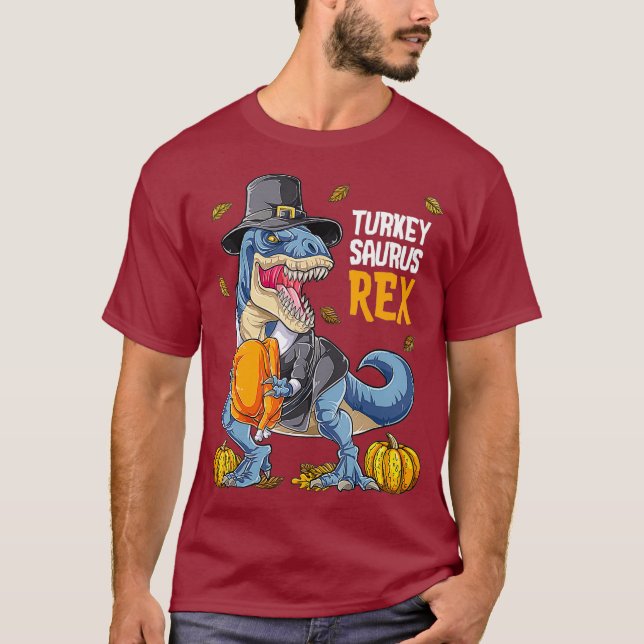 Camiseta Dinosaurios niños de Acción de Gracias Turquía Sau (Anverso)