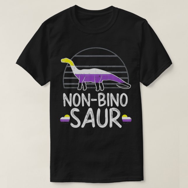 Camiseta Dinosaurios no bino saur LGBTQ Género de bandera n (Diseño del anverso)