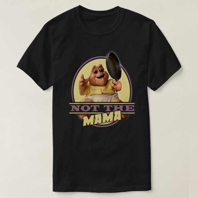 Camiseta Dinosaurios no la mamá (DNS0020-501BLK) stic de lo (Diseño del anverso)