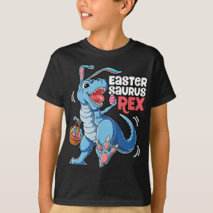 Camiseta Dinosaurios Pascua Saurus T Rex Niños Chicas Conej